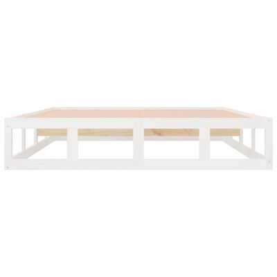 vidaXL Bed Frame White 140x190 cm Solid Wood