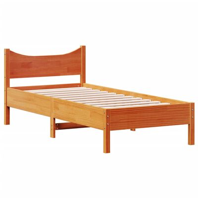 vidaXL Bed Frame without Mattress Wax Brown 100x200 cm Solid Wood Pine