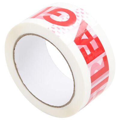 vidaXL Packaging Tape 36 pcs FRAGILE Printed White 48 mm x 66 m