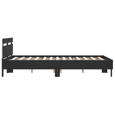 vidaXL Bed Frame with LED without Mattress Black 150x200 cm King Size