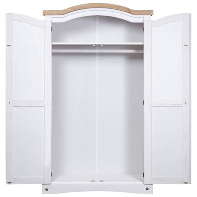 vidaXL Wardrobe Mexican Pine Corona Range 2 Doors White