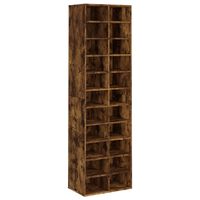 vidaXL Shoe Cabinet Smoked Oak 54x34x183 cm Engineered Wood