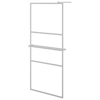 vidaXL Walk-in Shower Wall with Shelf Chrome 100x195 cm ESG Glass&Aluminium