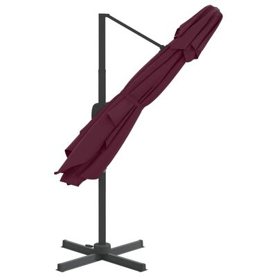 vidaXL Double Top Cantilever Garden Parasol Bordeaux Red 400x300 cm