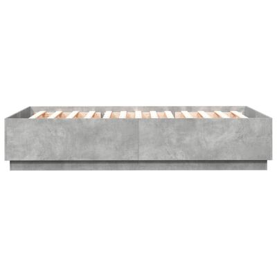 vidaXL Bed Frame with LED without Mattress Concrete Grey 120x200 cm