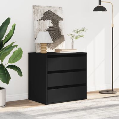 vidaXL Corner Chest of Drawers Black 60x41x58 cm Engineered Wood