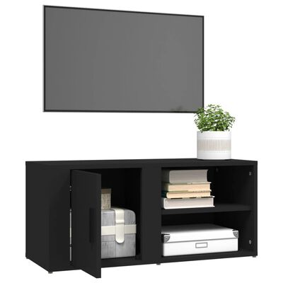 vidaXL TV Cabinets 2 pcs Black 80x31.5x36 cm Engineered Wood