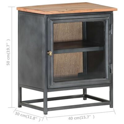 vidaXL Bedside Cabinet Grey 40x30x50 cm Solid Acacia Wood