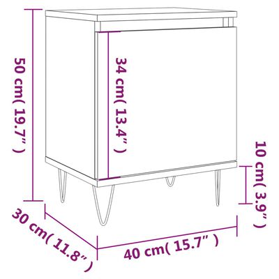 vidaXL Bedside Cabinets 2 pcs Sonoma Oak 40x30x50 cm Engineered Wood