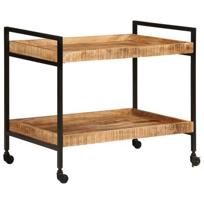 vidaXL Kitchen Trolley 80x55x70 cm Solid Rough Wood Mango