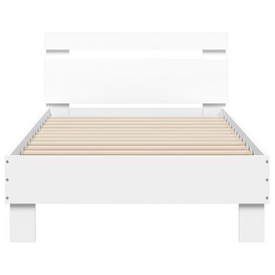 vidaXL Bed Frame without Mattress with Headboard White 90x200 cm