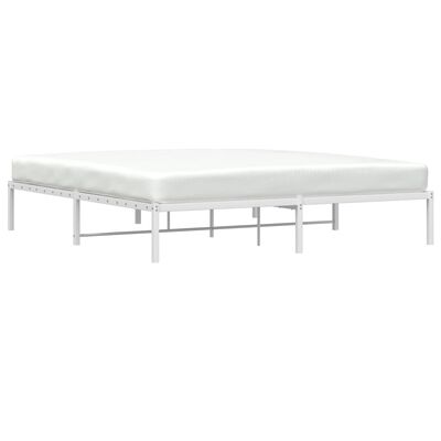 vidaXL Metal Bed Frame White 180x200 cm Super King Size