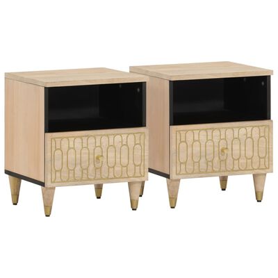 vidaXL Bedside Cabinets 2 pcs 40x33x46 cm Solid Wood Mango