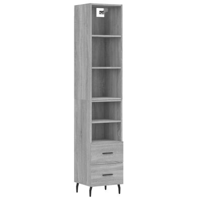 vidaXL Highboard Grey Sonoma 34.5x34x180 cm Engineered Wood