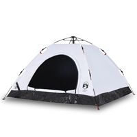 vidaXL Camping Tent 5-Person White Blackout Fabric Quick Release