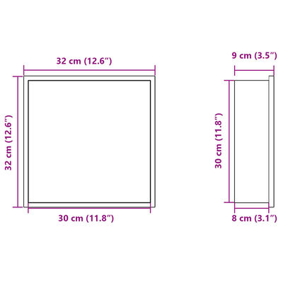 vidaXL Shower Niche Brushed Gold 32x32x9 cm Stainless Steel