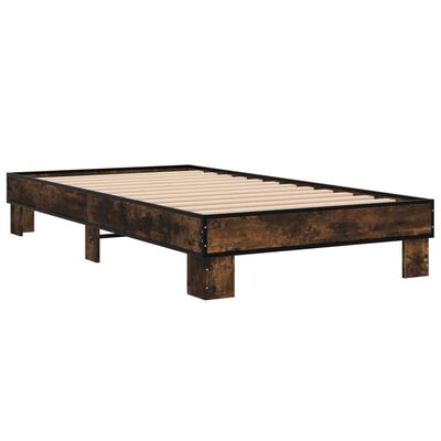 vidaXL Bed Frame without Mattress Smoked Oak 90x190 cm Single