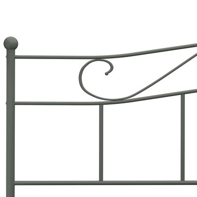 vidaXL Bed Frame without Mattress Grey Metal 180x200 cm Super King