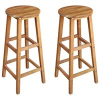 vidaXL Bar Chairs 2 pcs Solid Acacia Wood