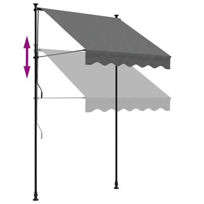 vidaXL Retractable Awning Anthracite 150x150 cm Fabric and Steel