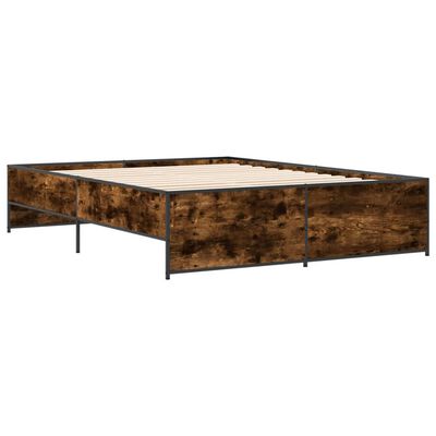 vidaXL Bed Frame without Mattress Smoked Oak 150x200 cm King Size