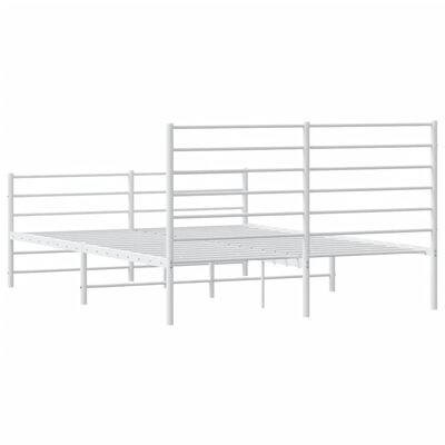 vidaXL Metal Bed Frame without Mattress with Footboard White 120x200 cm