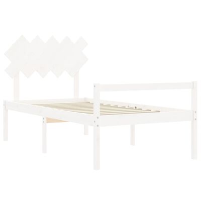 vidaXL Senior Bed without Mattress White 100x200 cm Solid Wood