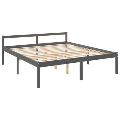 vidaXL Senior Bed without Mattress Grey 200x200 cm Solid Wood Pine