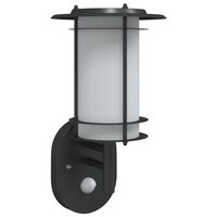 vidaXL Outdoor Wall Light with Sensor Black Stainless Steel