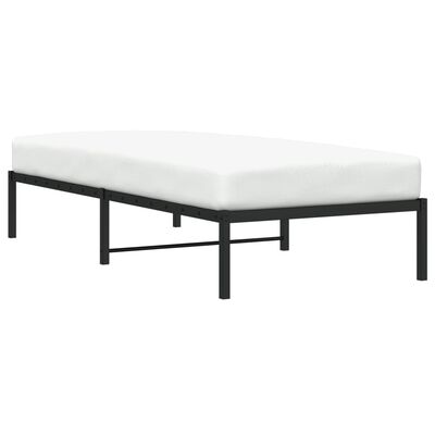 vidaXL Metal Bed Frame without Mattress Black 90x190 cm Single