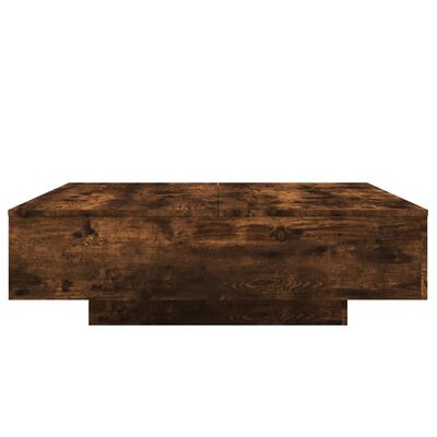 vidaXL Coffee Table with LED Lights Smoked Oak 100x100x31 cm