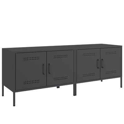 vidaXL TV Cabinets 2 pcs Black 68x39x50.5 cm Steel