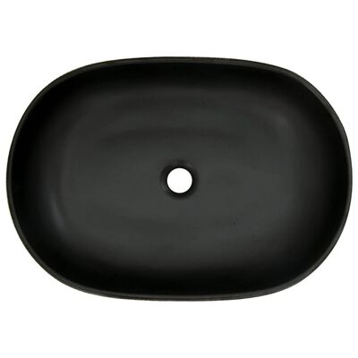 vidaXL Countertop Basin Grey and Black Oval 59x40x14 cm Ceramic