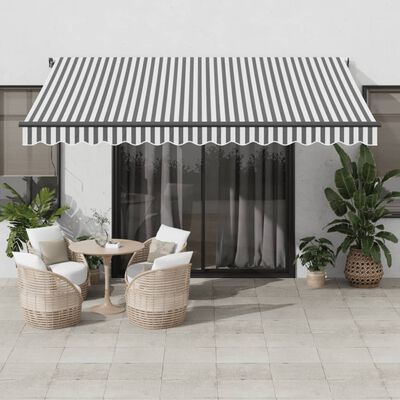 vidaXL Automatic Retractable Awning Anthracite and White 400x300 cm