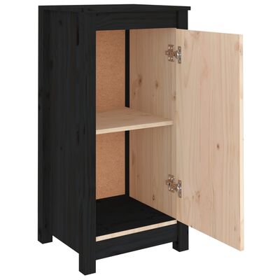 vidaXL Sideboards 2 pcs Black 39x35x80 cm Solid Wood Pine