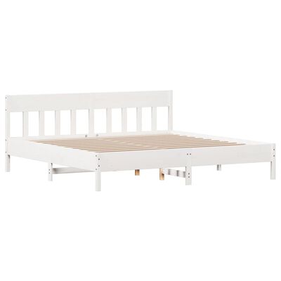 vidaXL Bed Frame without Mattress White 200x200 cm Solid Wood Pine