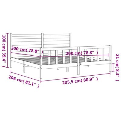 vidaXL Bed Frame without Mattress White 200x200 cm Solid Wood Pine