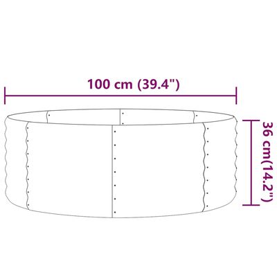 vidaXL Garden Raised Bed Powder-coated Steel 100x100x36 cm Silver