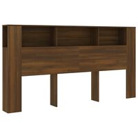 vidaXL Headboard Cabinet Brown Oak 200x18.5x104.5 cm