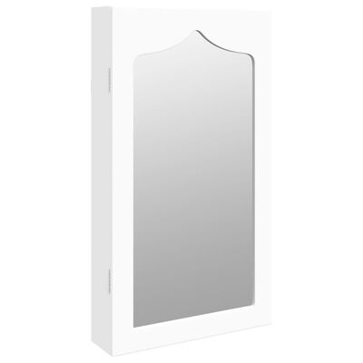 vidaXL Mirror Jewellery Cabinet Wall Mounted White 37.5x10x67 cm