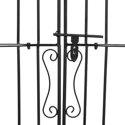 vidaXL Garden Gate Black 121x8x180 cm Wrought Iron