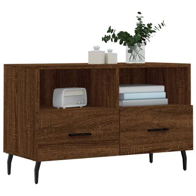 vidaXL TV Cabinet Brown Oak 80x36x50 cm Engineered Wood