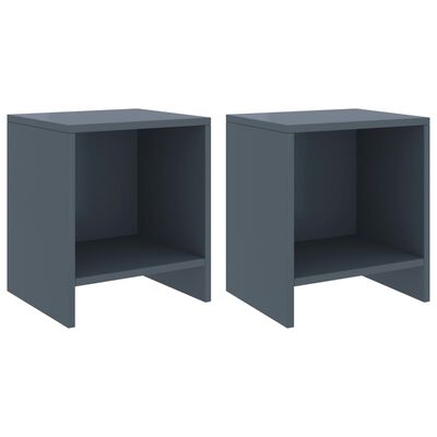 vidaXL Bedside Cabinets 2 pcs Light Grey 35x30x40 cm Solid Pinewood