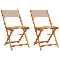 vidaXL Bistro Chairs 2 pcs Taupe Solid Wood Acacia and Fabric
