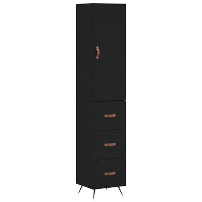 vidaXL Highboard Black 34.5x34x180 cm Engineered Wood