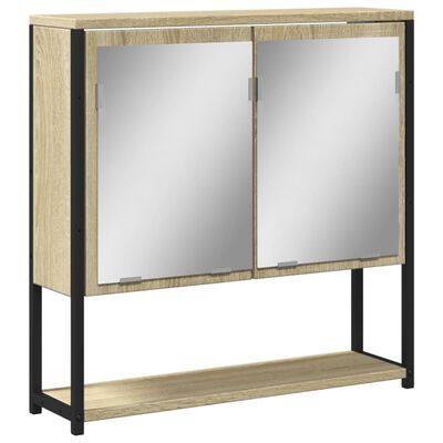 vidaXL Bathroom Mirror Cabinet Sonoma Oak 60x16x60 cm Engineered Wood