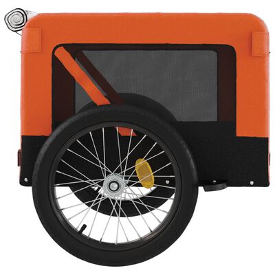 vidaXL Pet Bike Trailer Orange and Black Oxford Fabric&Iron