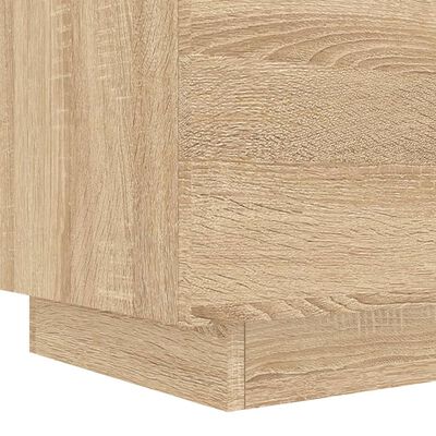 vidaXL Bedside Cabinet with LED Lights Sonoma Oak Engineered Wood