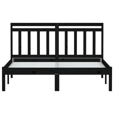 vidaXL Bed Frame without Mattress Black King Size Solid Wood