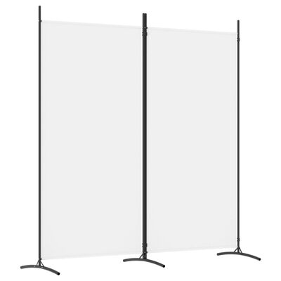 vidaXL 2-Panel Room Divider White 175x180 cm Fabric